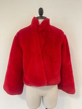 The Lovers & Drifters Club Red Faux Fur Bolero Jacket